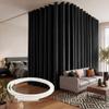 RYB HOME Blackout Room Divider Curtains with Flexible Track Ceiling/Wall Mount, Extra Wide Floor to Ceiling Curtains with Hooks for Bedroom/Office/Study/Living Room, Black, W120 x L84, 1 Panel view 1