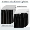 RYB HOME Blackout Room Divider Curtains with Flexible Track Ceiling/Wall Mount, Extra Wide Floor to Ceiling Curtains with Hooks for Bedroom/Office/Study/Living Room, Black, W120 x L84, 1 Panel view 3