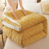 ZBYXPP Warm Thickened Lambswool Quilt, Super Soft Insulation Hibiscus Winter Quilts - Double Sided Comforter Core for Cold Weather(Yellow,150 * 200cm-2kg) view 1