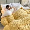 ZBYXPP Warm Thickened Lambswool Quilt, Super Soft Insulation Hibiscus Winter Quilts - Double Sided Comforter Core for Cold Weather(Yellow,150 * 200cm-2kg) view 2