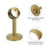 uxcell 4 Pcs 0.98 Inch Curtain Rod Holder, Ceiling Mount Pipe Flange Socket, Stainless Steel Closet Rod Bracket, Gold view 4