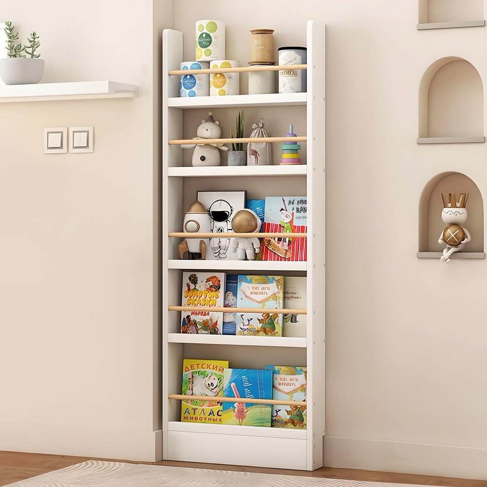 WOOOFA 5-Tier Behind the Door Bookshelf, Behind Door Bookshelf