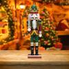 JOYWU 12 in Traditional Wooden Nutcracker,Christmas Nutcrackers Decorations,Drum/Trumpet/Sword/Spear Theme Xmas Soldier Figures Ornament for Shelf Table Display,Christmas Decor Figures Set (Sword) view 2