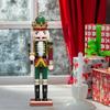 JOYWU 12 in Traditional Wooden Nutcracker,Christmas Nutcrackers Decorations,Drum/Trumpet/Sword/Spear Theme Xmas Soldier Figures Ornament for Shelf Table Display,Christmas Decor Figures Set (Sword) view 3