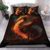 Dragon Bedding Set Full Size - Red Fire Comforter Set, Breathable Bedspread for Dragon Lovers, Personalized Galaxy Bedding for Adults view 1