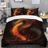 Dragon Bedding Set Full Size - Red Fire Comforter Set, Breathable Bedspread for Dragon Lovers, Personalized Galaxy Bedding for Adults view 2