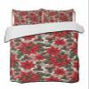 Wowouhiya Twin Quilt Sets, Red Floral Christmas Lightweight Bedspreads with 2 Pillow Shams, Xmas Floral Botanical Rustic Soft Summer Bed Coverlets 3 Pieces Bedding Set for All Season view 1