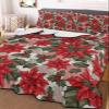 Wowouhiya Twin Quilt Sets, Red Floral Christmas Lightweight Bedspreads with 2 Pillow Shams, Xmas Floral Botanical Rustic Soft Summer Bed Coverlets 3 Pieces Bedding Set for All Season view 2