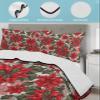 Wowouhiya Twin Quilt Sets, Red Floral Christmas Lightweight Bedspreads with 2 Pillow Shams, Xmas Floral Botanical Rustic Soft Summer Bed Coverlets 3 Pieces Bedding Set for All Season view 4