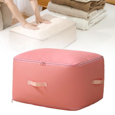 Ultra Space Saver Self Compression Organizer - New Quilt Compression Storage Bag, Space Saving Tote for Moving, Blankets (Pink, 40 * 30 * 12cm)
