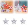 Christmas Stars Silicone Molds,3Pcs Christmas Candle Molds,Large Size Xmas Muffin Cupcake Silicone Mold for Stars Cupcake Topper Chocolate Candy Candle Gum Paste Polymer Clay (3Pcs Mid) view 1