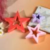 Christmas Stars Silicone Molds,3Pcs Christmas Candle Molds,Large Size Xmas Muffin Cupcake Silicone Mold for Stars Cupcake Topper Chocolate Candy Candle Gum Paste Polymer Clay (3Pcs Mid) view 4