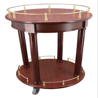 KEPIUAAF Bar Cart, Home Bar Hotel Serving Cart Wine Cart - Bar Serving Table Kitchen Wine Storage Cart Lockable Wheels for Home R ound Design for Kitchen, Home, Office