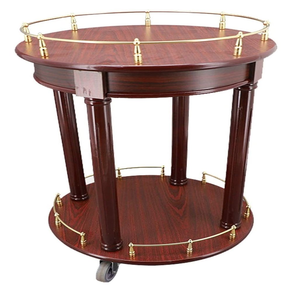 KEPIUAAF Bar Cart, Home Bar Hotel Serving Cart Wine Cart - Bar Serving Table Kitchen Wine Storage Cart Lockable Wheels for Home R ound Design for Kitchen, Home, Office