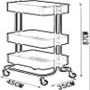 KEPIUAAF Bar Cart, Home Bar Hotel Serving Cart Wine Cart - Kitchen Cart Service Family Bar 3 Layers Swivel Castors Stainless Steel Multifunction Easy to Move, 4 Colors, 45x35x87cm(Beige) view 3