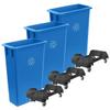 SunSierra 3 Pack 23 Gallon Heavy-Duty Trash Can with Dolly, Durable Waste Container, Slim Rectangular Garbage Bin, Recycling Bin, Plastic Wastebasket for Kitchen, Garage, Hotels, Restaurants, Office view 1