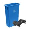 SunSierra 3 Pack 23 Gallon Heavy-Duty Trash Can with Dolly, Durable Waste Container, Slim Rectangular Garbage Bin, Recycling Bin, Plastic Wastebasket for Kitchen, Garage, Hotels, Restaurants, Office view 2