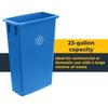 SunSierra 3 Pack 23 Gallon Heavy-Duty Trash Can with Dolly, Durable Waste Container, Slim Rectangular Garbage Bin, Recycling Bin, Plastic Wastebasket for Kitchen, Garage, Hotels, Restaurants, Office view 3