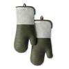 KITCHENAID Evergreen Design Series Herringbone Ribbed Soft Silicone Oven Mitts 2-Pack Set, Heat Resistant up to 500F, Flexible & Waterproof, Deep Forest Green, 7"x14" view 1