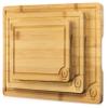 Bamboo Cutting Boards Set of 3 Durable Wooden Chopping Boards with Deep Juice Grooves & Handles Easy to Clean Serving & Cutting Board Set for Kitchen, Meat, Vegetables, Cheese, Gifts view 1