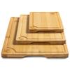 Bamboo Cutting Boards Set of 3 Durable Wooden Chopping Boards with Deep Juice Grooves & Handles Easy to Clean Serving & Cutting Board Set for Kitchen, Meat, Vegetables, Cheese, Gifts view 2