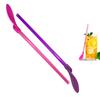 12pcs Plastic Straw Spoons Reusable Straw Spoons spoon straws Suitable for frozen drinks, smoothies, milkshakes, ice cream, etc. (green, rose, purple, blue, 3 each) view 3