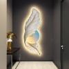 SUZEPER Large Feather Wall Clocks, with LED Light Feather Wall Clocks,3D Resin Large Feather Wall Decor,Boho Plume Wall Art Decor for Bedroom Living Room and Restaurant(13.7 * 39.3inch, White A) view 2