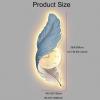 SUZEPER Large Feather Wall Clocks, with LED Light Feather Wall Clocks,3D Resin Large Feather Wall Decor,Boho Plume Wall Art Decor for Bedroom Living Room and Restaurant(13.7 * 39.3inch, White A) view 3