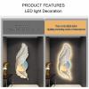 SUZEPER Large Feather Wall Clocks, with LED Light Feather Wall Clocks,3D Resin Large Feather Wall Decor,Boho Plume Wall Art Decor for Bedroom Living Room and Restaurant(13.7 * 39.3inch, White A) view 4