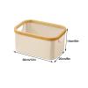 Bamboo Laundry Basket, Laundry Baskets with Handles, Collapsible Laundry Hamper, Oxford Cloth Material, Bedroom Dirty Clothes/Towels/Blanket/Toys Storage Box(Beige,14x20x23cm/6x8x12in) view 2