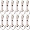 SUNNYCLUE 12Pcs Fish Hook Keychain Clip Keychain Belt Clip Stainless Steel Rectangle Silver U Shaped Security Key Chain Loop Key Ring Pocket Belt Clips Holder for Keychains Wallet DIY Making Accessory view 1