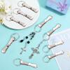 SUNNYCLUE 12Pcs Fish Hook Keychain Clip Keychain Belt Clip Stainless Steel Rectangle Silver U Shaped Security Key Chain Loop Key Ring Pocket Belt Clips Holder for Keychains Wallet DIY Making Accessory view 4