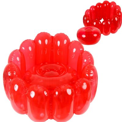 Jelly Inflatable Chair -Portable Indoor Outdoor Camping Yard Lounge Couch(Red)