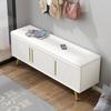 KGBNYSS Shoe Bench PU Seat Cushion and Hidden Storage Space, 3-Door Shoe Rack Bench for Porch, Living Room and Bedroom, Load 150Kg, 90 x 33 x 48cm(White) view 1