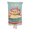 Happy Birthday Big Cake Print Microfiber Sand Free Bath Towel Beach Quick Dry Pool Towel Adults Blanket Journey view 1