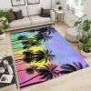 3x4 Area Rug, Island Coconut Trees Rug, Abstract Gradient Sky Rugs for Living Room, Low Pile Soft Non-Slip Carpet for Indoor Outdoor Hardwood Floors Home Decor view 2