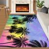 3x4 Area Rug, Island Coconut Trees Rug, Abstract Gradient Sky Rugs for Living Room, Low Pile Soft Non-Slip Carpet for Indoor Outdoor Hardwood Floors Home Decor view 3