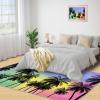 3x4 Area Rug, Island Coconut Trees Rug, Abstract Gradient Sky Rugs for Living Room, Low Pile Soft Non-Slip Carpet for Indoor Outdoor Hardwood Floors Home Decor view 4