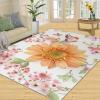 3x4 Area Rug, Yellow Flowers Rug, Ladies Pastoral Style Indoor Non Slip Print Rugs, Machine Washable Carpet for Woman Bedside Living Room Bedroom Kitchen Dining Room Decor Floor Mat view 1