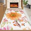 3x4 Area Rug, Yellow Flowers Rug, Ladies Pastoral Style Indoor Non Slip Print Rugs, Machine Washable Carpet for Woman Bedside Living Room Bedroom Kitchen Dining Room Decor Floor Mat view 3