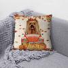 GABSHAIM Alaskan Malamute Dog Fall Autumn Decorative Throw Pillow Cover Dog Drive a Car Maple Leaves Pillowcase Linen 20X20 Inch Double Side Style 3 view 3