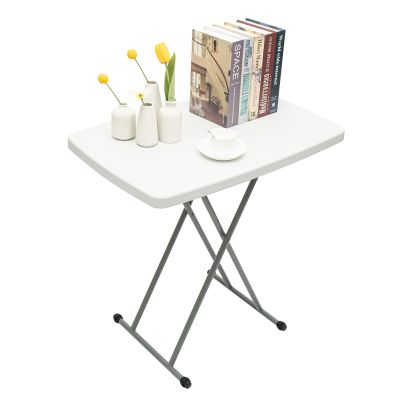 Cashewnuts 30" Adjustable Folding Table Portable Plastic Table for Indoor Outdoor Rectangular Utility Table, 110 Pounds Capacity