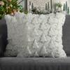 4TH Emotion Christmas Tree Decorative Pillow Covers 16x16 Set of 2, White Soft Plush Faux Fur Farmhouse Throw Cushion Cases for Xmas Winter Holiday Home Decorations view 1