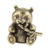 FLCPJGV Brass Panda Ornament Tea Pet Collections Miniature Home Decor Panda Sculpture Hand Craved for Shelves Bedroom Table Ornament view 1