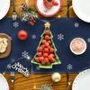 Artoid Mode Xmas Trees Snowflakes Blue Merry Christmas Table Runner, Winter Seasonal Kitchen Dining Table Decoration for Home Party Decor 13x72 Inch view 4
