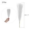 MECCANIXITY 3pcs Dried Faux Pampas Grass 17 Inch Artificial Fake Fluffy Pampas Grass Decor for Fall Home Vase Floor Table Wedding Decorations, Light Grey view 2