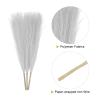 MECCANIXITY 3pcs Dried Faux Pampas Grass 17 Inch Artificial Fake Fluffy Pampas Grass Decor for Fall Home Vase Floor Table Wedding Decorations, Light Grey view 3