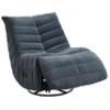 Chenille Swivel Recliner Chairs - Manual Recliner Chair with Armless Design and 360 Swivel Function, Single Recliner Chair with Wooden Frame and Metal Base, Recliner Chair for Adults (Dark Gray) view 4