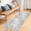 2x5 Non-Slip Washable Runner Rug  Modern Neutral Abstract Small Rug for Hallway, Kitchen, Bathroom, Bedroom, Entryway, Laundry Room  Thin Soft Low-Pile Rubber Backing (Beige/Grey) view 3