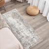 2x5 Non-Slip Washable Runner Rug  Modern Neutral Abstract Small Rug for Hallway, Kitchen, Bathroom, Bedroom, Entryway, Laundry Room  Thin Soft Low-Pile Rubber Backing (Beige/Grey) view 4